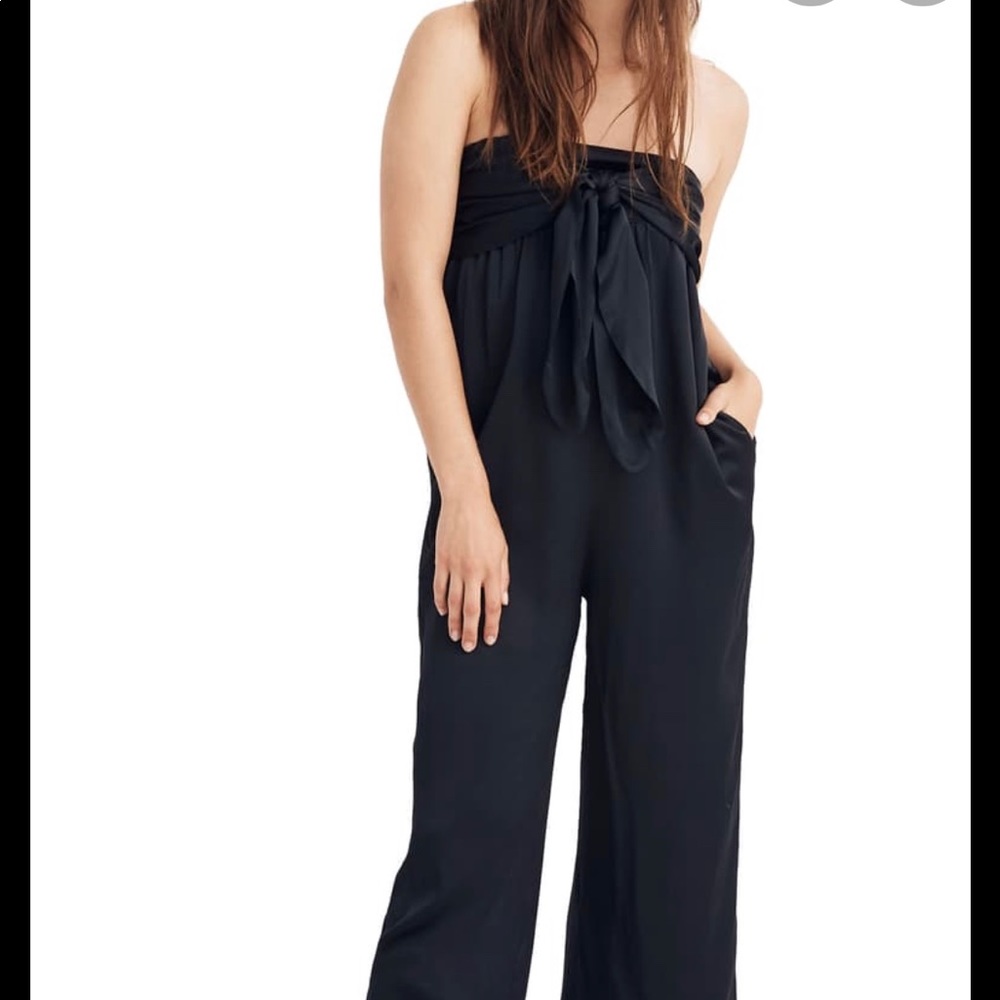 Madewell black strapless jumpsuit